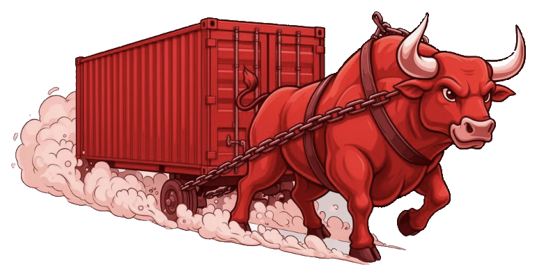 Bill Work bull hauling a container